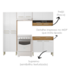 Cozinha Com Balcao Nala 222 cm Freijo Supremo Cp Ripado Freijo KTP