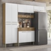 Cozinha Com Balcao Nala 222 cm Freijo Supremo Cp Ripado Freijo KTP