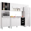 Cozinha Com Balcao Sem Tampo 244 cm 506X08 Branco Preto POQQ