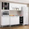 Cozinha Com Balcao Sem Tampo 244 cm 506X08 Branco Preto POQQ