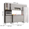 Cozinha Com Balcao Sem Tampo 244 cm 506X08 Chocolate Off White POQQ