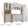 Cozinha Com Balcao Sem Tampo 244 cm 506X08 Damasco Off White POQQ