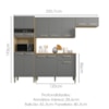 Cozinha Com Balcao Versalhes 251 cm Freijo Gris KTP