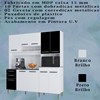 Cozinha Compacta 10 portas 185 Branco Preto POQQ