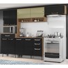 Cozinha Compacta 10 Portas 3 Gavetas Viena J00271 Carvalho Preto PLN