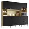 Cozinha Compacta 10P 2G 222 cm Intense Freijo Nero KTP