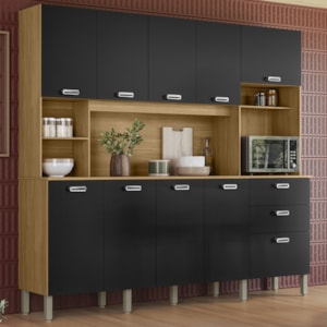 Cozinha Compacta 10P 2G 222 cm Intense Freijo Nero KTP