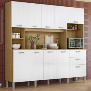 Cozinha Compacta 10P 2G 222 cm Intense Freijo Supremo KTP