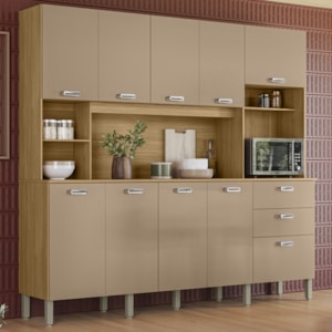Cozinha Compacta 10P 2G 222 cm Intense Freijo Vanilla KTP