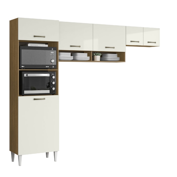 Cozinha Compacta 197cm 6 Portas Atacama Off White Armoveis