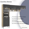 Cozinha Compacta 197cm 6 Portas Avena Grafite Armoveis