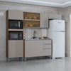 Cozinha Compacta 205 cm Com Balcao Pia Castanho Off White POQQ