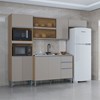 Cozinha Compacta 205 cm Com Balcao Pia Damasco Off White POQQ