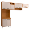 Cozinha Compacta 3 Peças 258x218 cm Malta Freijo Off Acetinado POLIMAN