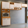 Cozinha Compacta 3 Peças 258x218 cm Malta Freijo Off Acetinado POLIMAN