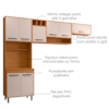 Cozinha Compacta 3 Peças 258x218 cm Malta Freijo Off Acetinado POLIMAN