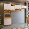 Cozinha Compacta 3 Peças 258x218 cm Malta Freijo Off Acetinado POLIMAN