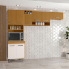 Cozinha Compacta 3 Peças 258x218 cm Malta Freijo Ripado Off Acetinado POLIMAN
