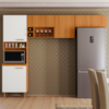 Cozinha Compacta 3 Peças 260x206 cm Sicilia Freijo Off Ripado Frisado POLIMAN