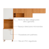Cozinha Compacta 3 Peças 260x206 cm Sicilia Freijo Off Ripado Frisado POLIMAN