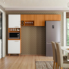 Cozinha Compacta 3 Peças 260x206 cm Sicilia Freijo Off Ripado Frisado POLIMAN