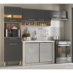 Cozinha Compacta 3 Peças Dama 99101 Avena Grafito Demobile