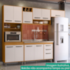 Cozinha Compacta 4 Peças 258x218 cm Balcao Para Pia Malta Freijo Off Acetinado POLIMAN