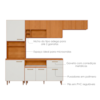 Cozinha Compacta 4 Peças 260x206 cm Balcao Com Tampo Sicilia Freijo Off Ripado Frisado POLIMAN