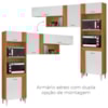 Cozinha Compacta 4 Portas 240 cm MDP Vitoria Cinamomo Branco ARMoveis