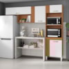 Cozinha Compacta 4 Portas 240 cm MDP Vitoria Cinamomo Branco ARMoveis
