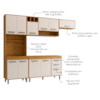 Cozinha Compacta 5 Peças 258x218 cm Balcao Com Tampo Malta Freijo Off Acetinado POLIMAN