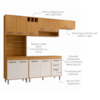 Cozinha Compacta 5 Peças 258x218 cm Balcao Com Tampo Malta Freijo Ripado Off Acetinado POLIMAN