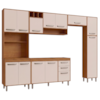Cozinha Compacta 5 Peças 298x218 cm Balcao Para Pia Malta Freijo Off Acetinado POLIMAN