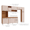 Cozinha Compacta 5 Peças 298x218 cm Balcao Para Pia Malta Freijo Off Acetinado POLIMAN
