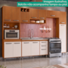 Cozinha Compacta 5 Peças 298x218 cm Balcao Para Pia Malta Freijo Ripado Off Acetinado POLIMAN