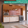 Cozinha Compacta 5 Peças 298x218 cm Balcao Para Pia Malta Freijo Ripado Off Acetinado POLIMAN
