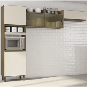Cozinha Compacta 5 Portas 260CM 10005 Oak Off White PLN