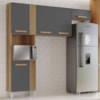 Cozinha Compacta 5 Portas Juma 210 cm Atacama Grafite ARMoveis