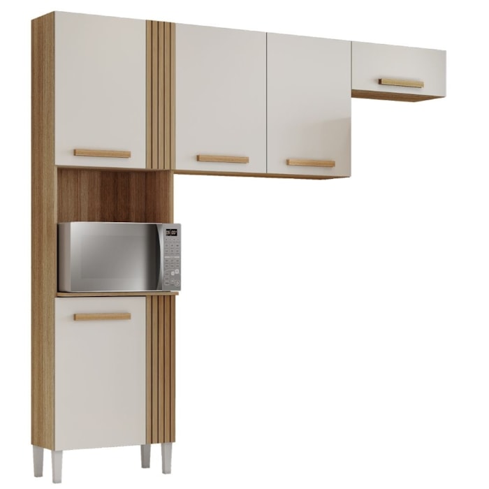 Cozinha Compacta 5 Portas Juma 210 cm Atacama Off White ARMoveis