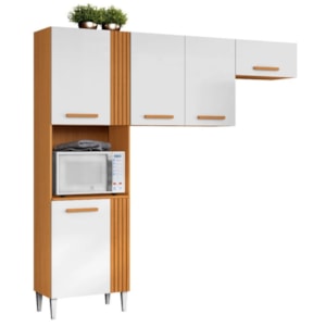 Cozinha Compacta 5 Portas Juma 210 cm Cinamomo Branco ARMoveis