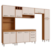 Cozinha Compacta 6 Peças 298x218 cm Balcao Com Tampo Malta Freijo Off Acetinado POLIMAN