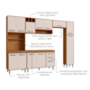 Cozinha Compacta 6 Peças 298x218 cm Balcao Com Tampo Malta Freijo Off Acetinado POLIMAN