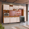 Cozinha Compacta 6 Peças 298x218 cm Balcao Com Tampo Malta Freijo Off Acetinado POLIMAN
