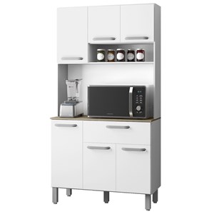 Cozinha Compacta 6 Portas 1 Gaveta 91CM 15013 Branco PLN