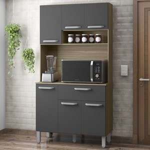 Cozinha Compacta 6 Portas 1 Gaveta 91CM 15013 Oak Grafite PLN