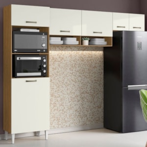 Cozinha Compacta 6 Portas 250 cm MDP Atenas Atacama Off White ARMoveis