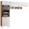 Cozinha Compacta 6 Portas 250 cm MDP Atenas Cinamomo Branco ARMoveis