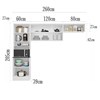 Cozinha Compacta 6 Portas 260CM 10001 Branco PLN