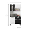 Cozinha Compacta 6 Portas Carol 15004 Branco Preto PLN