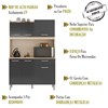 Cozinha Compacta 6 Portas Iris 91621 Avena Grafito Demobile